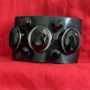 Givenchy Crystal & Leather Cuff